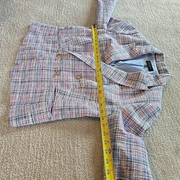 Talbots Pastel Tweed Double-Breasted Blazer in Pink, Blue, Lavender - Picture 13 of 15